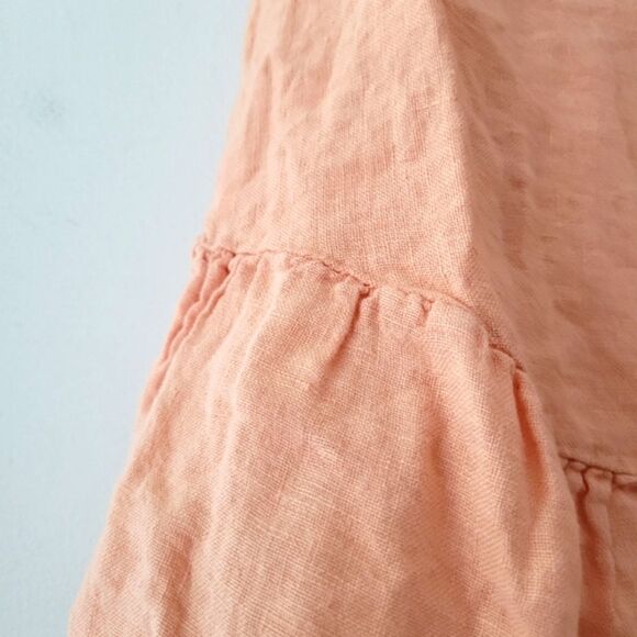 Francesca Bettini 100% Linen Orange Sleeveless Blouse L - Picture 5 of 5